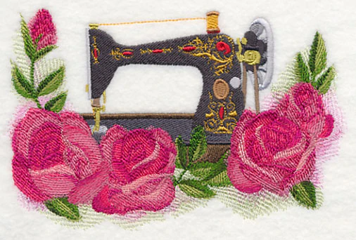 Sewing Machine with Roses in Watercolor - Image 4