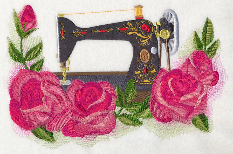 Sewing Machine with Roses in Watercolor - Image 5
