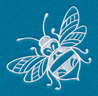 Shabby Chic Bee (Whitework) - Image 3