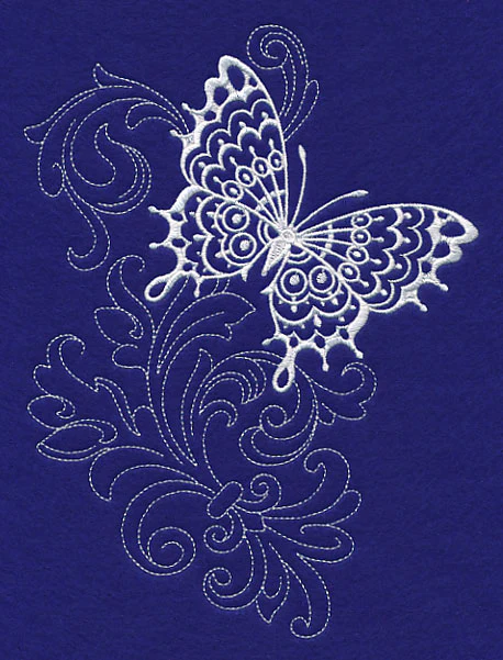 Shabby Chic Butterfly Spray (Whitework) - Image 2