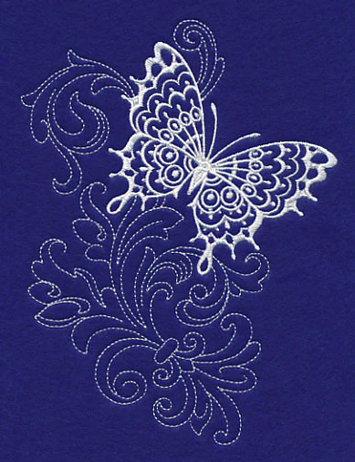 Shabby Chic Butterfly Spray (Whitework) - Image 3