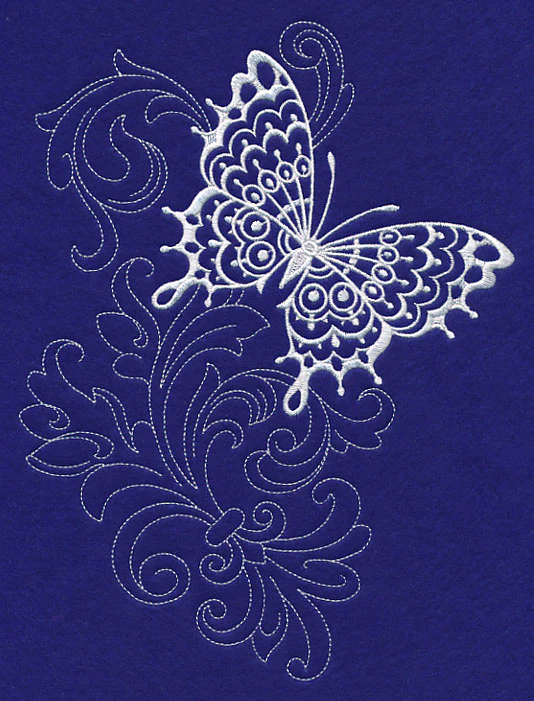 Shabby Chic Butterfly Spray (Whitework) - Image 4