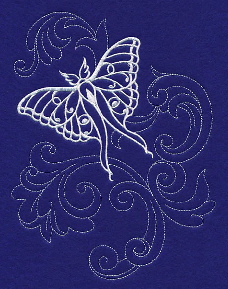 Shabby Chic Luna Moth Spray (Whitework) - Image 2