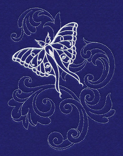 Shabby Chic Luna Moth Spray (Whitework) - Image 3