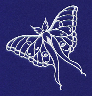 Shabby Chic Luna Moth (Whitework) - Image 3