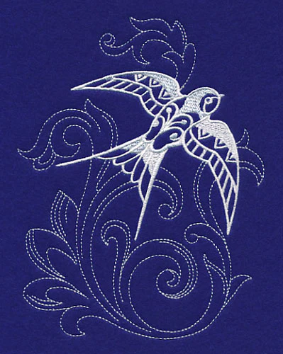 Shabby Chic Swallow Spray (Whitework) - Image 3