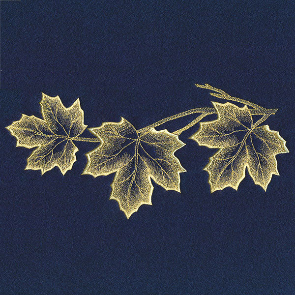 Sheer Autumn Maple Leaves Border