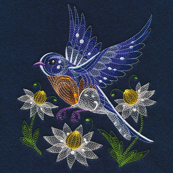 Sheer Magic Bluebird & Flowers - Image 7