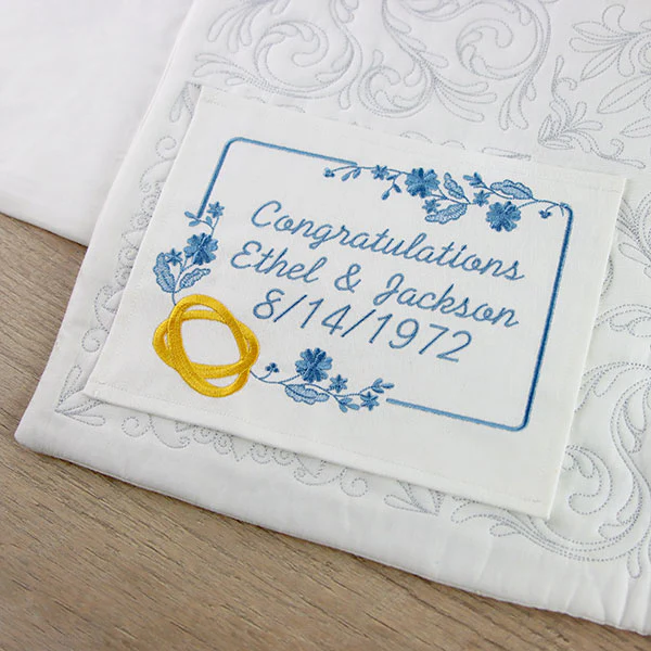 Sheer Ribbons & Rings Quilt Label - Image 5
