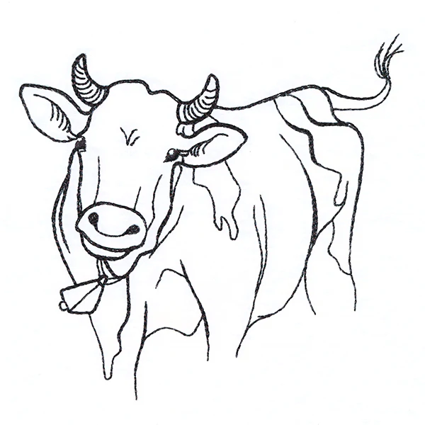 Simple Farm Sketch - Cow - Image 3