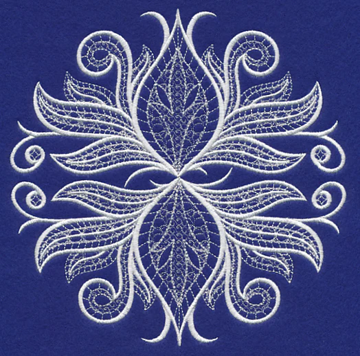 Simple Symmetry Flourish (Whitework) - Image 2
