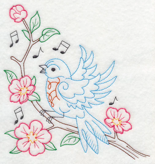 Singing Bluebird on Branch 1 (Vintage) - Image 2