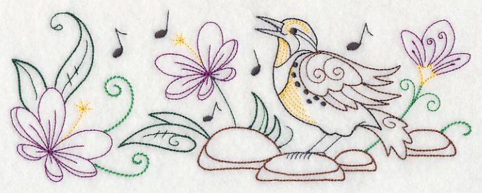 Singing Meadowlark Border (Vintage) - Image 2
