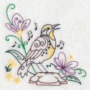 Singing Meadowlark on Rock 1 (Vintage) - Image 5