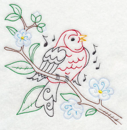 Singing Scarlet Tanager on Branch 1 (Vintage) - Image 3