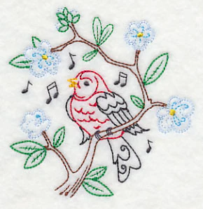 Singing Scarlet Tanager on Branch 2 (Vintage) - Image 4
