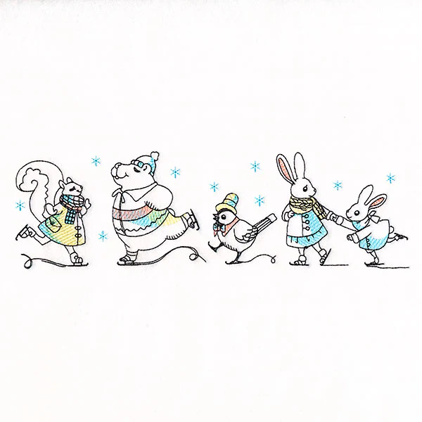 Skating through the Holidays Animal Border - Image 2