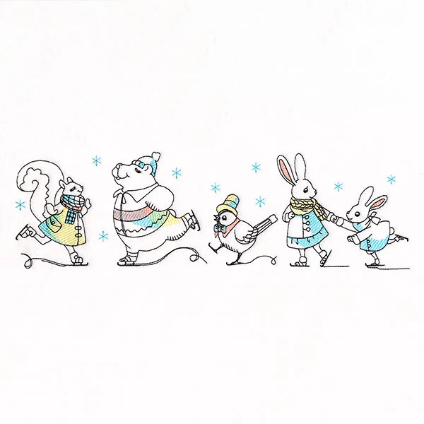 Skating through the Holidays Animal Border - Image 5