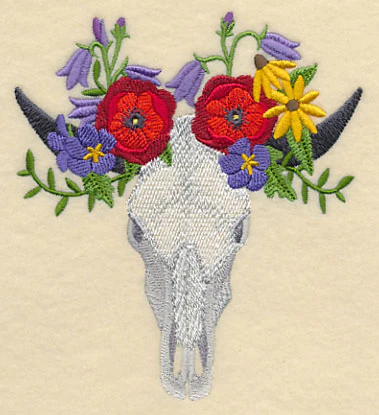Skull in Wildflowers - Image 3