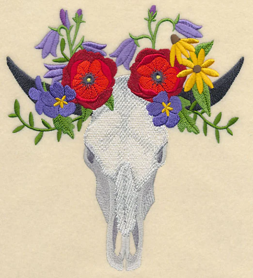 Skull in Wildflowers - Image 4