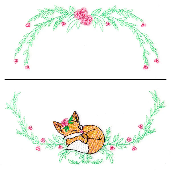 Sleepy Fox Wreath (Split) - Image 4