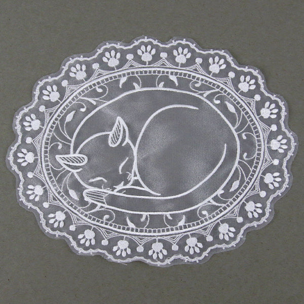 Sleepy Kitty Doily (Organza) - Image 4