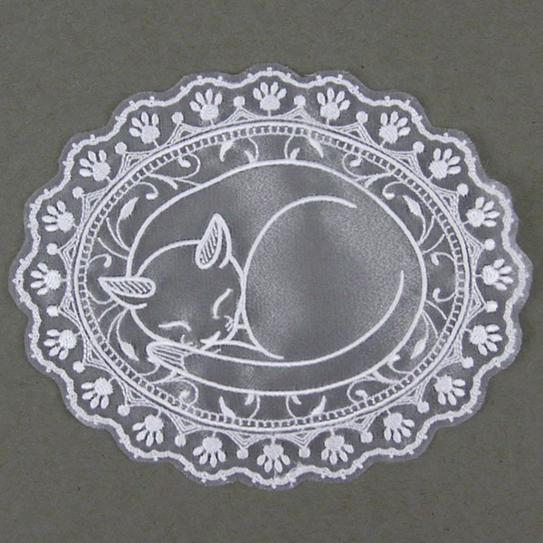 Sleepy Kitty Doily (Organza) - Image 5