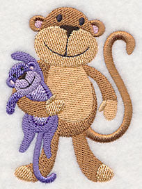 Sleepy Monkey with Stuffed Monkey - Image 2