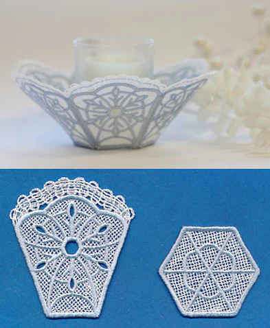 Snowflake Bowl (Battenburg Lace with Rayon) - Image 2