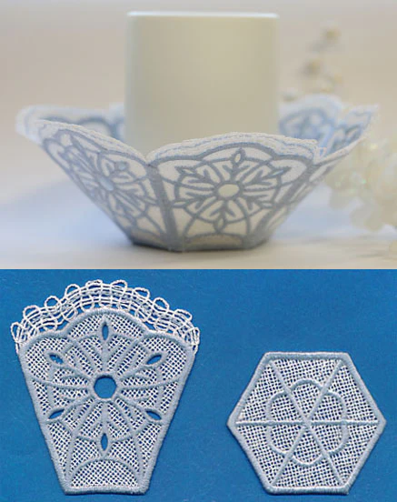 Snowflake Bowl (Battenburg Lace with Rayon) - Image 4