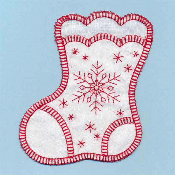 Snowflake Stocking (In-the-Hoop) - Image 3