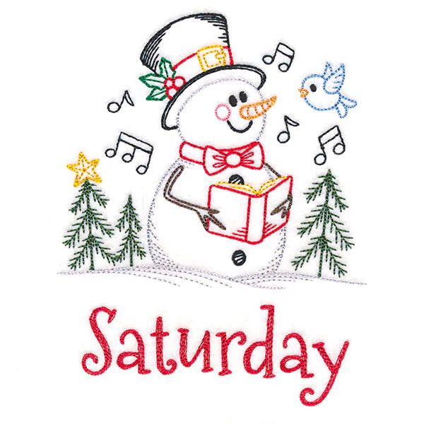 Snowman and Book on Saturday (Vintage)