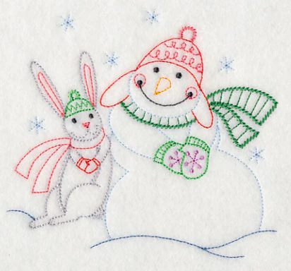 Snowman and Bunny (Vintage)