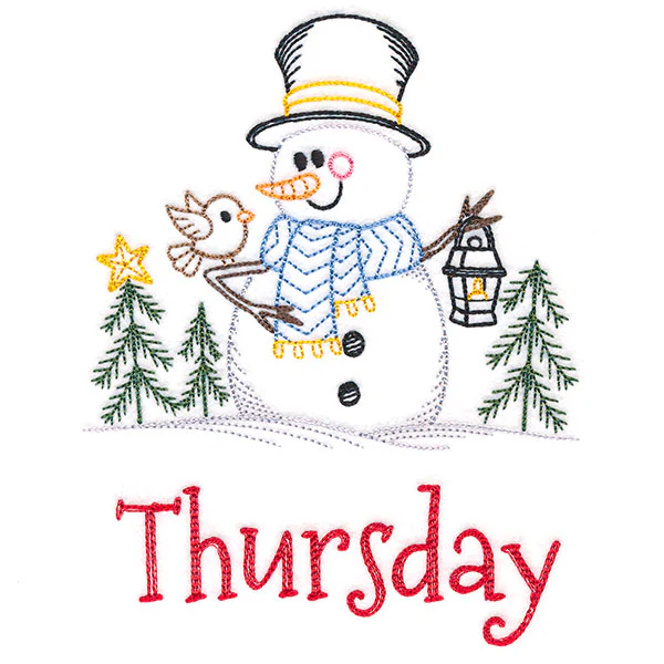 Snowman and Lantern on Thursday (Vintage) - Image 3