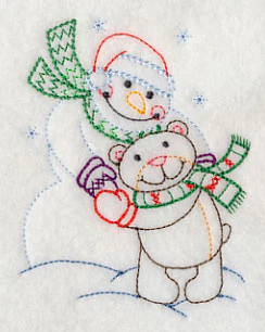 Snowman and Teddy Bear (Vintage) - Image 2