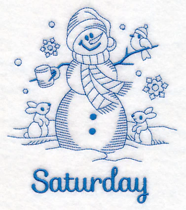 Snowman on Saturday (Bluework) - Image 3