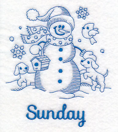 Snowman on Sunday (Bluework) - Image 3