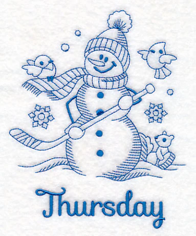 Snowman on Thursday (Bluework) - Image 3