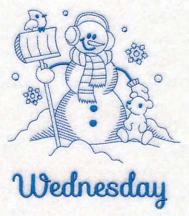 Snowman on Wednesday (Bluework) - Image 3