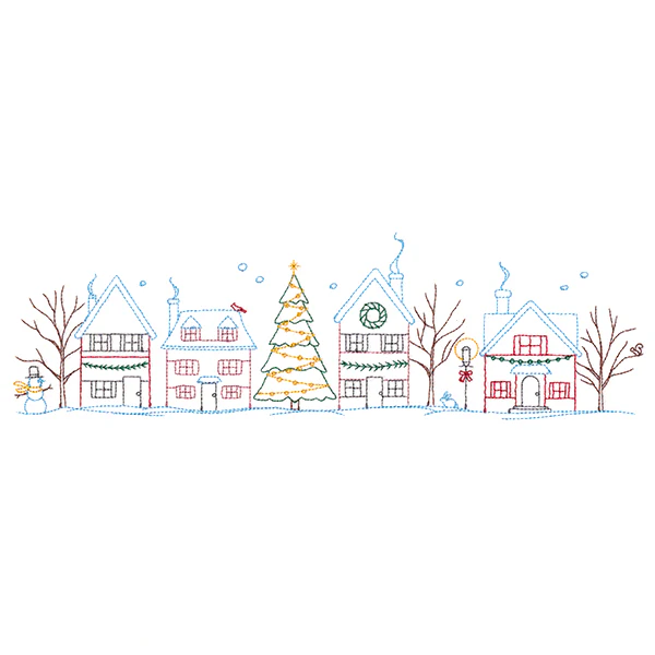 Snowy Christmas Village Border - Image 5