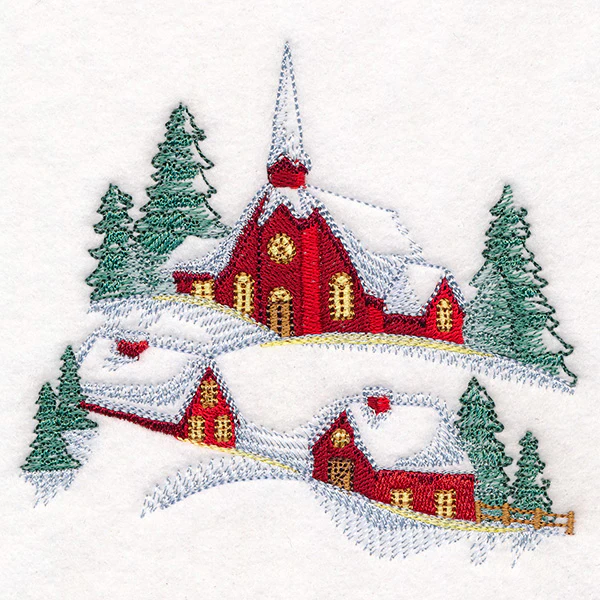 Snowy Church Landscape - Image 5