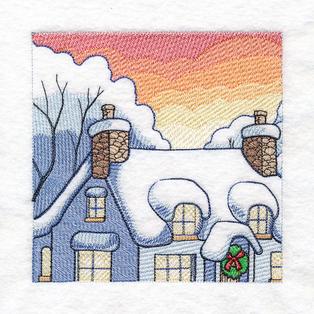 Snowy Winter Cottage Scene - Image 18
