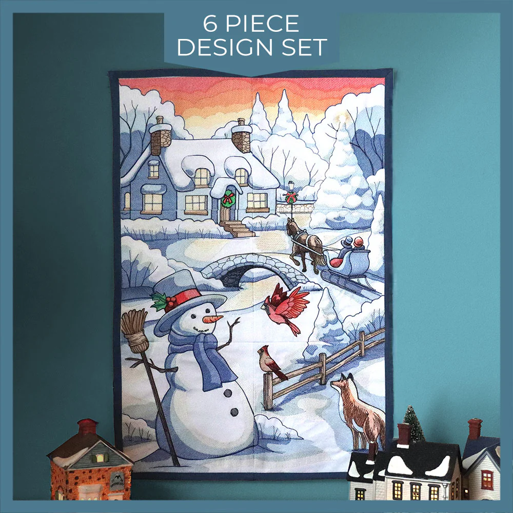 Snowy Winter Cottage Scene - Image 24