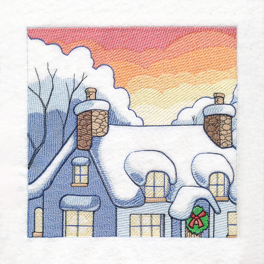 Snowy Winter Cottage Scene - Image 4