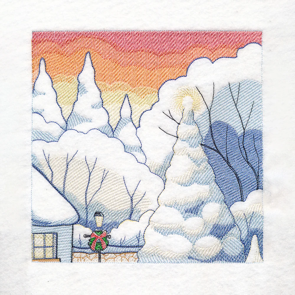 Snowy Winter Cottage Scene - Image 5