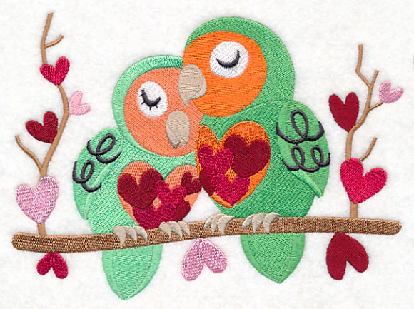 Snuggling Bird Couple