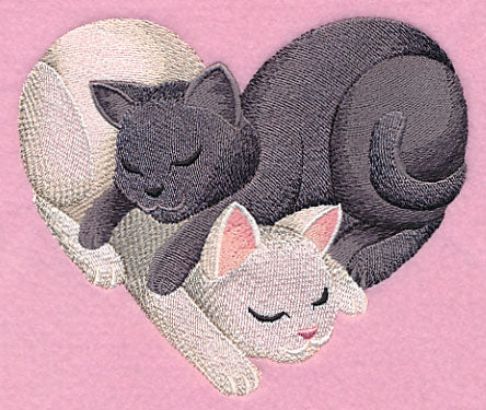Snuggling Cats Heart - Image 3