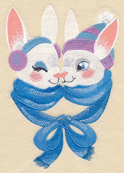 Snuggling Winter Bunnies - Image 2