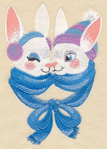 Snuggling Winter Bunnies - Image 3