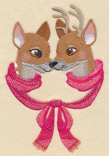 Snuggling Winter Deer - Image 3